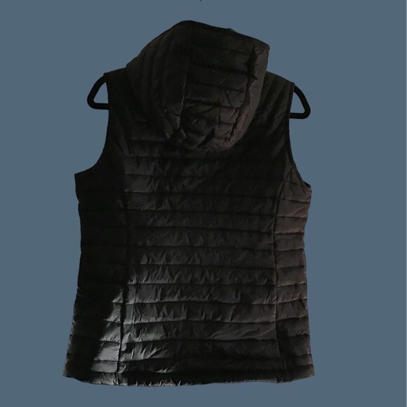 DISCOVERY- WOMEN'S BLACK STORM TECH ZIP-UP VEST WITH HOODIE SIZE MEDIUM - Picture 2 of 7
